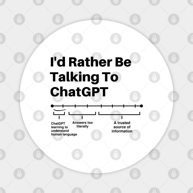 I'd Rather Be Talking To Funny Chat GPT The Chatty Friend Memes Magnet by Mochabonk